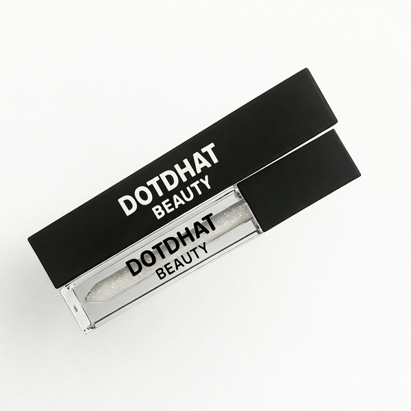 DOTDHAAAT – Luxury High-Shine Clear Silver Glitter Lip Gloss